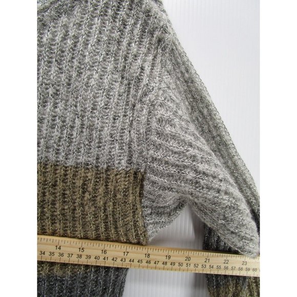 VINTAGE Sweater Dress Medium Peasant Striped Preppy Ann Stevens 90s - Picture 5 of 9